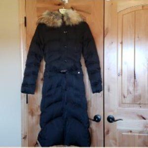 Down Feather Winter Coat & Faux Fur Hood - NWOT